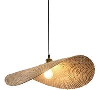 Ceiling Pendant Light, Wood Pendant Lighting Minimalist Straw Hat Pendant Light V-intage Japanese Style Chandeliers Handmade Weaving Pendant Lamp(50cm)(40cm)