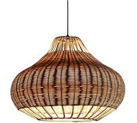 Ceiling Pendant Light, Wood Pendant Lighting Weaving Natural Wicker Ceiling Hanging Light Country Woven Lamp Hand-Woven Hanging Lamp E27 Pendant Lamp (Color : OneColor, Size : 40cm)