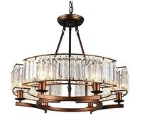 Ceiling Postmodern Crystal Chandelier Adjustable Chain Wagon Wheel Pendant Light for Living Dining Room Bedroom Kitchen Island Suspension Lamp