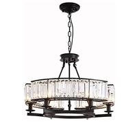 Ceiling Postmodern Crystal Chandelier Adjustable Chain Wagon Wheel Pendant Light for Living Dining Room Bedroom Kitchen Island Suspension Lamp