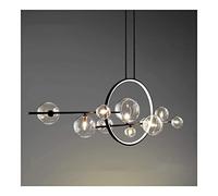 ceiling Postmodern Glass Bubble Chandelier Minimalist Wrought Iron LED Pendant Ceiling Light Fixture Hanging for Kitchen Island Living Dining Room Hotel (Color : 145x