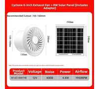 Ceiling Quiet Wall or Home Ventilator Circulation Powered | Brushless Solar Kitchen Bathroom 12v Fan Solar Ventilation System Exhaust