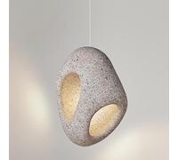 ceiling R Resin Shade Pendant Light E27 Base Dining Hanging Lamp Japanese Wabi-Sabi Polystyrene Chandelier for Kitchen Island Room Living/Red