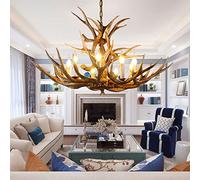 ceiling Resin Deer Antlers 8 Ligs, Large Rustic Faux Antler Luxury Chandelier Lig for Bar Ca