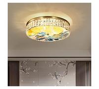 ceiling Retro Ligs Fixture, Painted Enamel Lamp Chinese Crystal Hanging Lig Stained Glass Luxury Classic Study Master Bedroom Ceiling Lig, LED Chandelier
