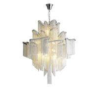 ceiling Retro V-intage LED Aluminum Chain Gold Chrome Silver Chandelier Lighting Suspension Luminaire Lampen Compatible with Foyer,