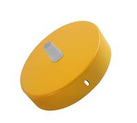 Ceiling Rose Light Fitting Metal Yellow Cover Plate Canopy - E27 Screw Pendant Lamp Holder - 10cm Diameter x 2.5cm Height - Yellow Base for Hanging Lights - Ideal for Pendant Lights & Chandeliers