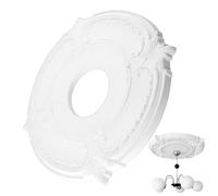 Ceiling Rose, Lighting PU Ceiling Medallion Decorative Ceilings Cover Plate for Light Fixtures Fan Lampshade Round Decoration, 305mm OD X 87mm ID, Split/Monolithic, White