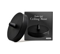 Ceiling Rose Pendant Cable Grip Clamp Plate for Light Fitting Hanging Lamp,120mm Multi Colour Full Set UK Stock (Black)