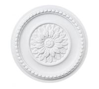 Ceiling Rose Premium 41 cm Large - Floral Ceiling Medallion for Light Fittings & Chandeliers - Lightweight Decorative Ceiling Centrepiece - Smooth Painted Plaster Effect - Model K10