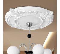 Ceiling Rose White, Diameter 30.48 cm, PU, Decorative Element, Stucco, Wall Decoration, Living Room Lamp, Polystyrene Round, Inner Diameter: 8.71 cm, 1 Pair Split Ceiling Medallion