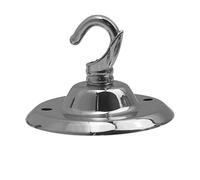 Ceiling Rose With Hook Round Metal Pendant Light Fitting 75mm Chrome Canopy Cover Plate For Chandeliers And Hanging Lamps