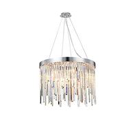 ceiling Round Chandelier,E14 Luxury Duplex Stairs Ceiling Lights Fixtures Elegant Crystal Pendant Lighting for Living Room Hotel Long Stairs-Silver * 32cm