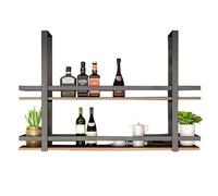 Ceiling Shelf, Floating Shelves Kitchen Storage Wine Rack, Industrial Ceiling Mount Shelf 2 layer, Wine bottle, Wine Glass, Dish Storage Rack, for Restaurant, Bar, Kitchen