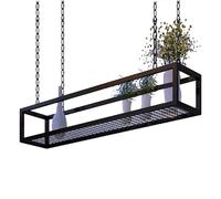 Ceiling Shelf Wine Rack Suspended Ceiling Storage Rack,Simple Style Iron Hanging Floating Decorations Display Shelves,for Bars, Restaurants, Kitchens | Flower Stand (Size : 120x25x15cm) (120x25x15c