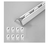 Ceiling Shower Curtain Track Rail Set 10ft Room Divider Curtain Rod System 3 Single Tracks for Living Room Wall Mounted Easy Installation Durable and Stylish