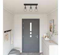 Ceiling Spotlight Adjustable Black Glass & Metal 54x13x26cm Matte Rotatable E27 [EEK: Unbranded]