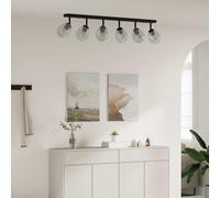 Ceiling spotlight Black 110.5x13x26cm Glass & Metal Matte Adjustable E27 Compact [EEK: Unbranded]
