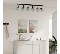 Ceiling spotlight Black 110.5x13x26cm Glass & Metal Matte Adjustable E27 Compact [EEK: Unbranded]