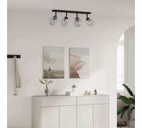 Ceiling Spotlight Black 73.5x13x26cm Glass & Metal Matte Adjustable Indoor Light [EEK: Unbranded]