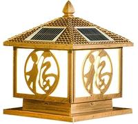 ceiling Square Post Dusk to Dawn LED Deck Fence Cap Lights Waterproof Pillar Top Lantern Red Black Column Light Bronze Exterior Pole Pier Mount Lamp Solar Powered Outdoor Lighti