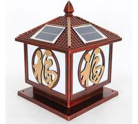 ceiling Square Post Outdoor Dusk to Dawn LED Deck Fence Cap Lights Waterproof Pillar Top Lantern Red Black Column Light Bronze Exterior Pole Pier Mount Lamp Chandelier Solar Powered Wea