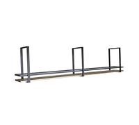 Ceiling Storage Shelf,Hanging Wine Glass Holder - Wrought Iron & Solid Wood Ceiling Rack, Multifunctional Black Bar Display Shelf, LOFT Decorative Storage for Wine Glasses and Bottles (100x