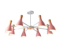 ceiling Study Bedroom Dining Room Living Room,Atmosphere Creative Wooden Decoration Chandelier,E27 Nordic Log Buttons Chandelier-White. 3 Head