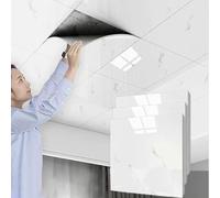 Ceiling Tiles Panels Coving Plastic Ceiling Tiles 300 X 300 White, 5 10 20 30 40 50 Pcs Bathroom Waterproof Wallpaper Tiles for Home Office Decoration, Cutting Panels with Foil Back(B,30 pack)