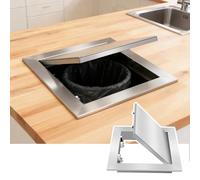 Ceiling Tiles Panels Coving Press Type Stainless Steel Access Panel, Kitchen Countertop Trash Storage Access Hole Cover, Customizable Magnetic Touch Latch Access Door(50x60cm/20x24in)