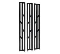 Ceiling to Floor Black Wood Room Divider Adjustable Foot Partition Wall Panel Stylish 60cm/23.6in High for Home Office and Studio Spaces