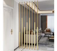 Ceiling to Floor Partition Post with Metal Slats for Privacy, No Drill Installation Room Separation Solution