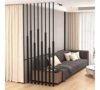 Ceiling to Floor Wall Partition Post Metal Slats, Screen Divider for Room Separation, No Drill Installation