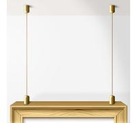 Ceiling to Frame Board Hanging Cable Display Kit With White Black Gold Brass Silver Chrome Wire Rope (Gold/Brass)