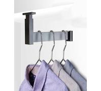 Ceiling to Wall Wardrobe Rail, Space-Saving Corner Clothes Hanging Bar, 78cm Metal Rod with Non-Slip Rubber, Clothes Hanr for nized Sto