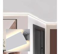 Ceiling Trim LED Light Strip Crown Molding, Indoor Indirect Lighting Aluminum Channel Double Sided Lighted, Living Room Hallway Bedroom LED Crown Moulding(2.5m(8.2ft))