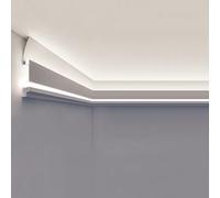 Ceiling Trim Molding,Aluminum LED Channel for Suspended Ceilings, White Surface-Mounted Molding, Skirting Profile for Home Decor, 4ft/1.2m LED Strip Light for Living Room & Bedroom