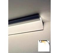 Ceiling Trim Molding,Black LED Track Lighting Crown Moulding Baseboard for Ceiling - Indirect Wall Washer Channel Frames & LED Strip Diffuser, Available in 3.3/6/8/10ft (2.4m/8ft)