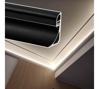 Ceiling Trim Molding,Black Linear LED Channel Diffuser - 25m/82ft Metal Skirting Light Trim for Indirect Ceiling, Floor & Wall Lighting - Modern Decorative LED Diffuser Solution