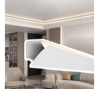 Ceiling Trim Molding,Crown Moulding LED Light Cover - 4ft, 6ft, 8ft, 30ft Aluminum Profile for Ceiling & Wall LED Strip Channel, Indirect Home Lighting, Baseboard Trim (11ft/3.35m)