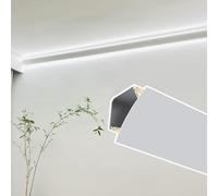 Ceiling Trim Molding,LED Cornice Moulding Channel for Double Light Bar, 8.5x8.5cm Crown Molding Wall-Ceiling Trim, Indirect Lighting Aluminum Track, Custom Length 1-30m (1142in)