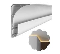 Ceiling Trim Molding,LED Wall Mount Indirect Lighting Channel - Aluminum Profile for LED Strip Diffuser, Surface Mount Skirting Board & Ceiling Trim Molding (2.2m / 7.2ft) - Ideal for Livin