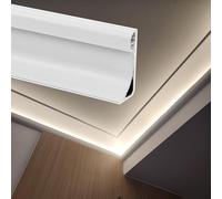 Ceiling Trim Molding,Linear LED Channel Diffuser for Ceiling & Wall, Metal Skirting Trim Light, Indirect Lighting Solution, White 2.5m/8.2ft, Enhance Home Ambiance & Style
