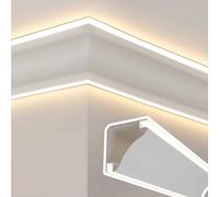 Ceiling Trim Molding,Low Profile LED Surface Mounted Ceiling Light - V-Shape Indirect Lighting for Kitchen & Wall Edging, Crown Molding Cove Trim - 12m (39.3ft) Channel Edge Light