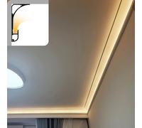 Ceiling Trim Molding,Modern Linear LED Ceiling Light Strip with Diffuser, Wall Channel System for Crown Molding, Baseboard Trim, 4-100 ft Options, White, 8m/26.2ft - Perfect for Home Lighti