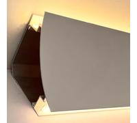 Ceiling Trim Molding with LED Diffuser, Double Channel Indirect Lighting Aluminum Profile, LED Strip Cornice Crown Moulding Trim Housing Track(3.66 m(12ft))