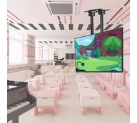 Ceiling TV Mount - Adjustable Tilt TV Bracket for 55-100 Inch Flat LED Screens - Dual Pole Design for Enhanced Stability - Easy Installation and Optimal Viewing Experience