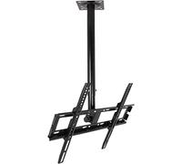 Ceiling TV Mount Compatible with 32 55 inch Flat Screens VESA Up to 400x400mm Max Load 50kg White & Black Adjustable Height 0.53m Sturdy Design