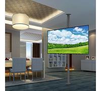 Ceiling TV Mount for 32-75" TVs - Adjustable Bracket with 360° Rotation - Versatile LCD TV Ceiling Mount for Partition Walls & Cabinets, Space-Saving Design