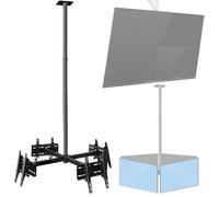 Ceiling TV Mount for 32 to 75 Inch Screens, 360° Rotating TV Bracket with 7-Gear Height Adjustment for Hospitals, Airports, Shopping Malls, and Flat Roof Applications